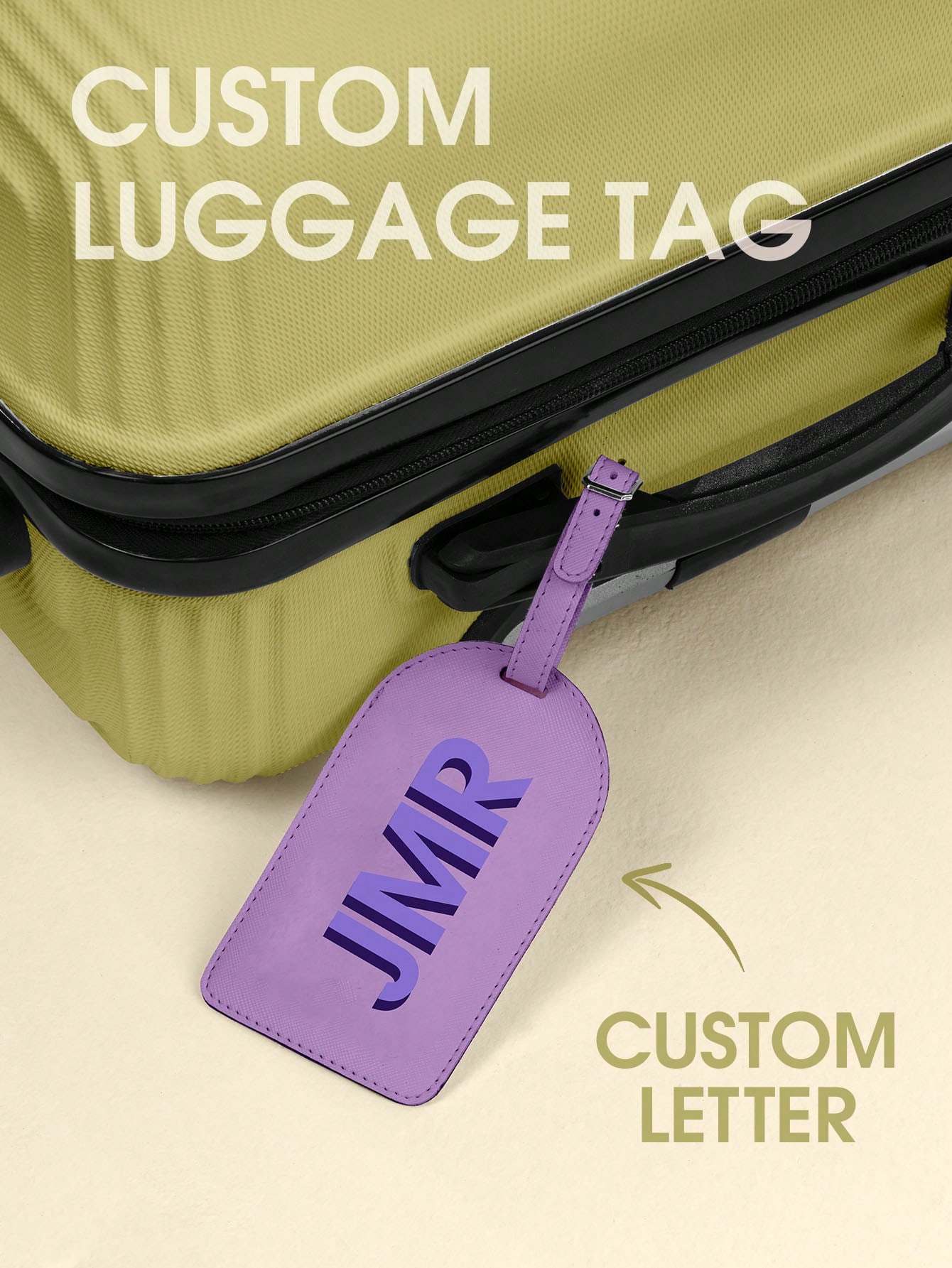 Travel Accessories Bag - Personalized Initial Luggage Tag Custom Letter