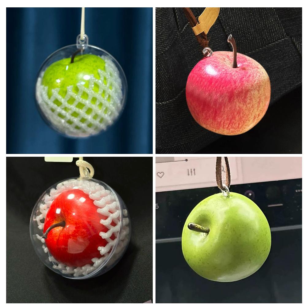 Travel Accessories Meaning - Cute Realistic Fruit Apple Keychain hanging