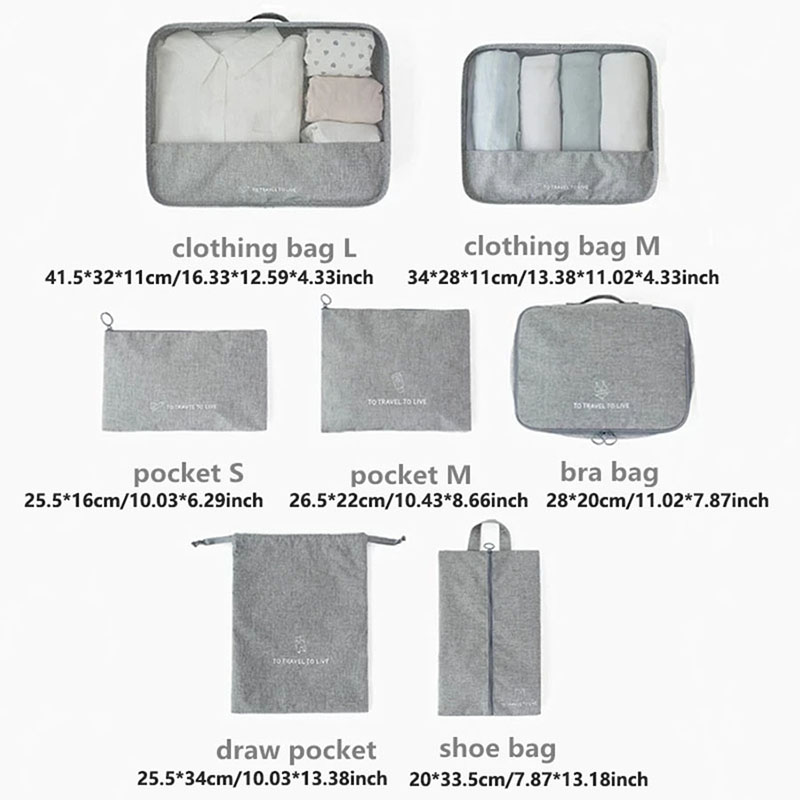7 Piece Travel Packing Cubes S - Travel Accessories Packing Cubes ulasan dan harga