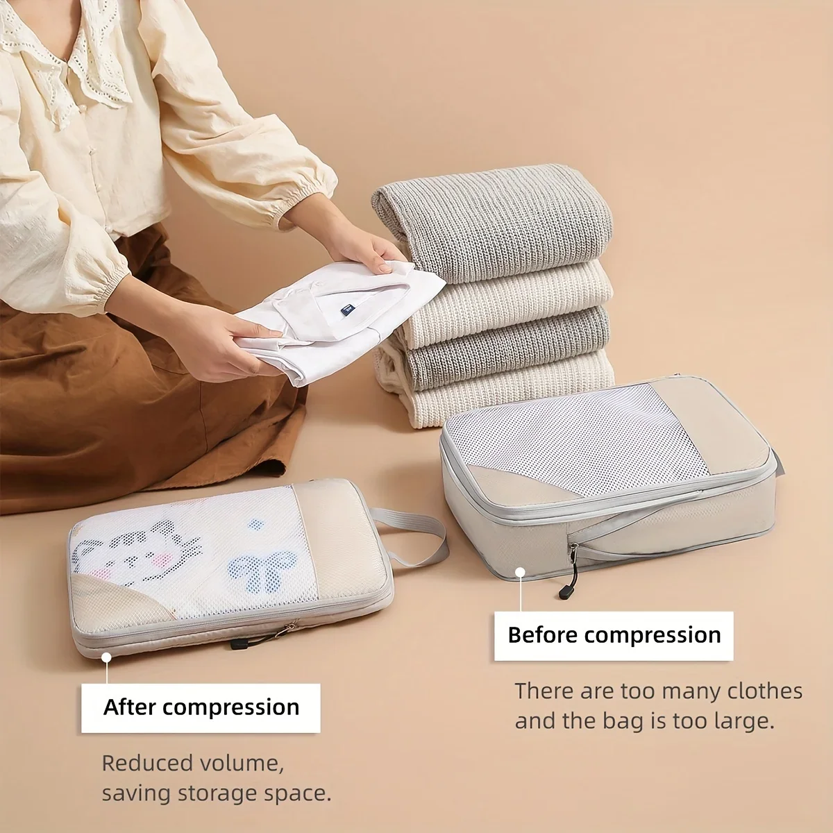 3-piece travel compression pac - Travel Accessories Packing Cubes ulasan dan harga