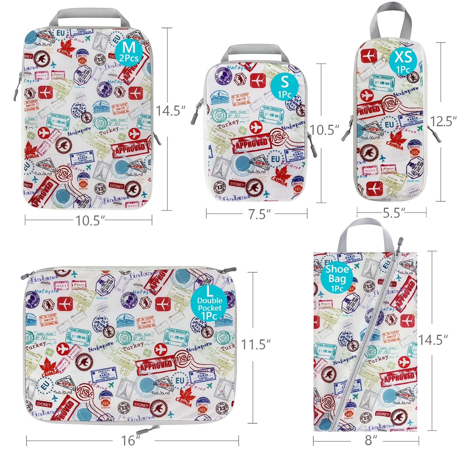 4/6PCS Travel Compression Pack - Travel Accessories Packing Cubes ulasan dan harga