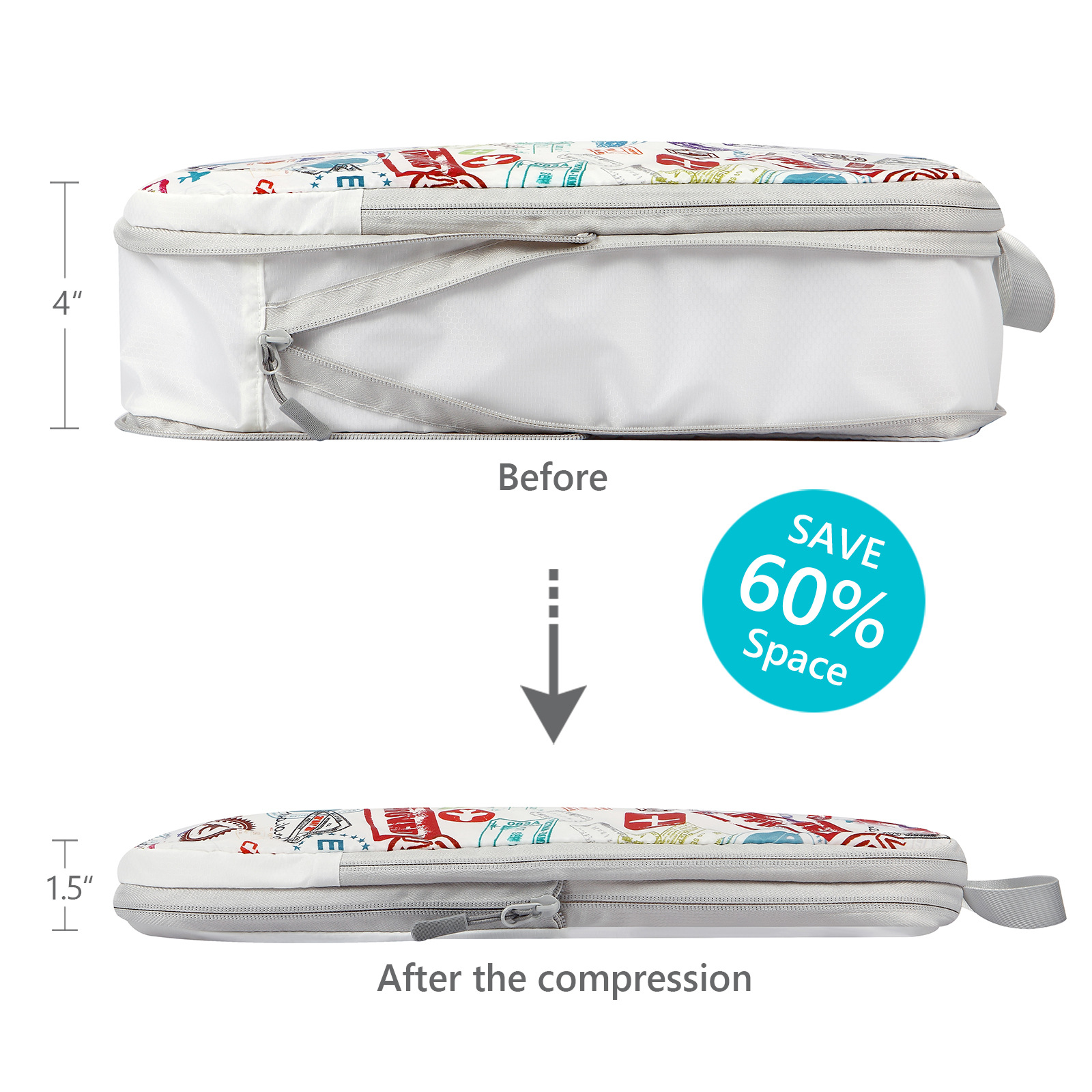 4/6PCS Travel Compression Pack - Travel Accessories Packing Cubes ulasan dan harga
