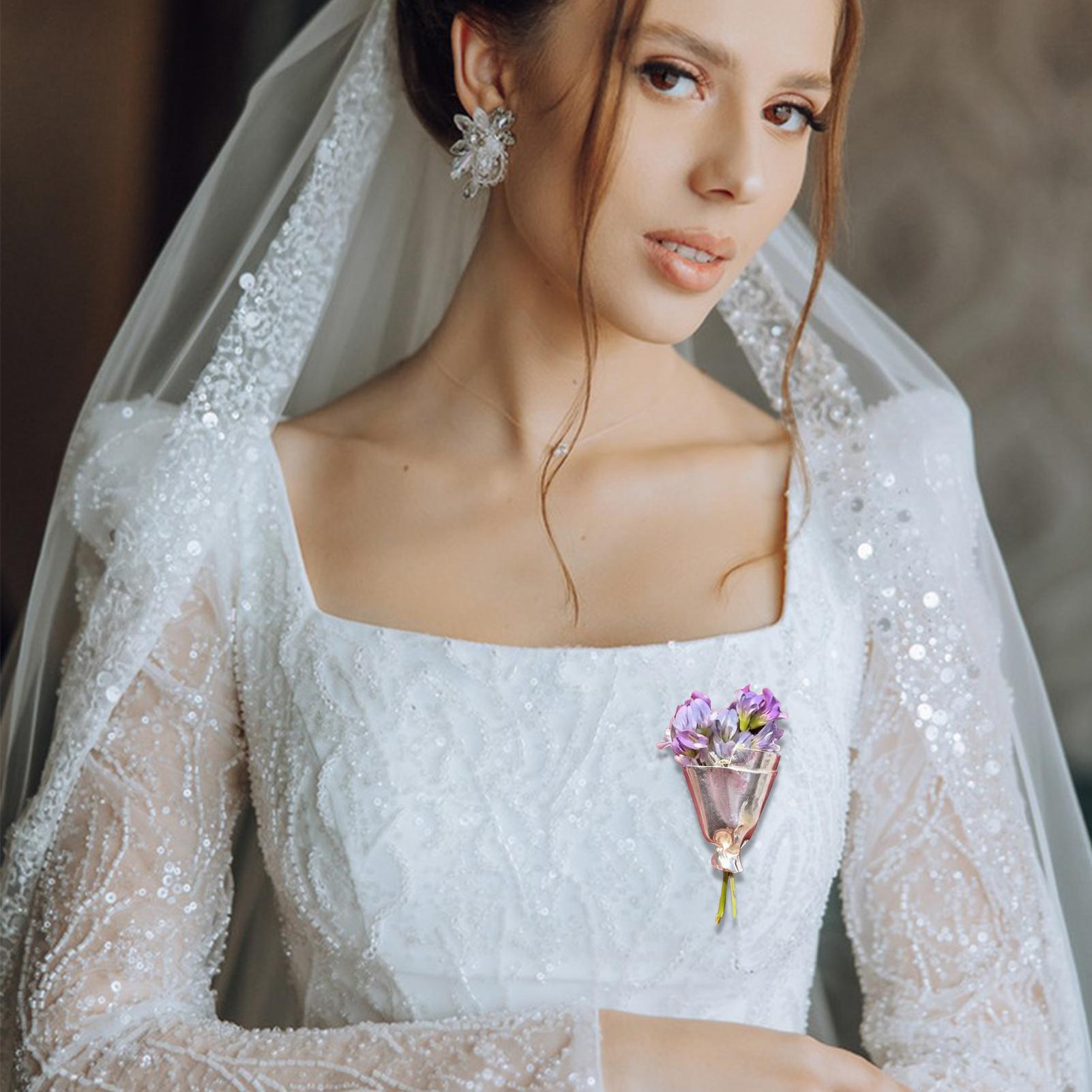 Bouquet Holder Lapel Pins Wedd - Travel Accessories India ulasan dan harga