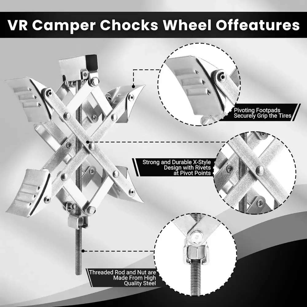 X-Shaped RV Wheel Chock Fit 3. - Travel Accessories Usa ulasan dan harga