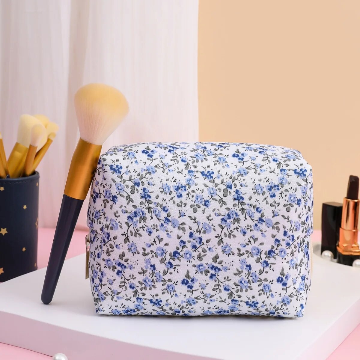Storage Organizer Floral Puffy - Travel Accessories Needed ulasan dan harga