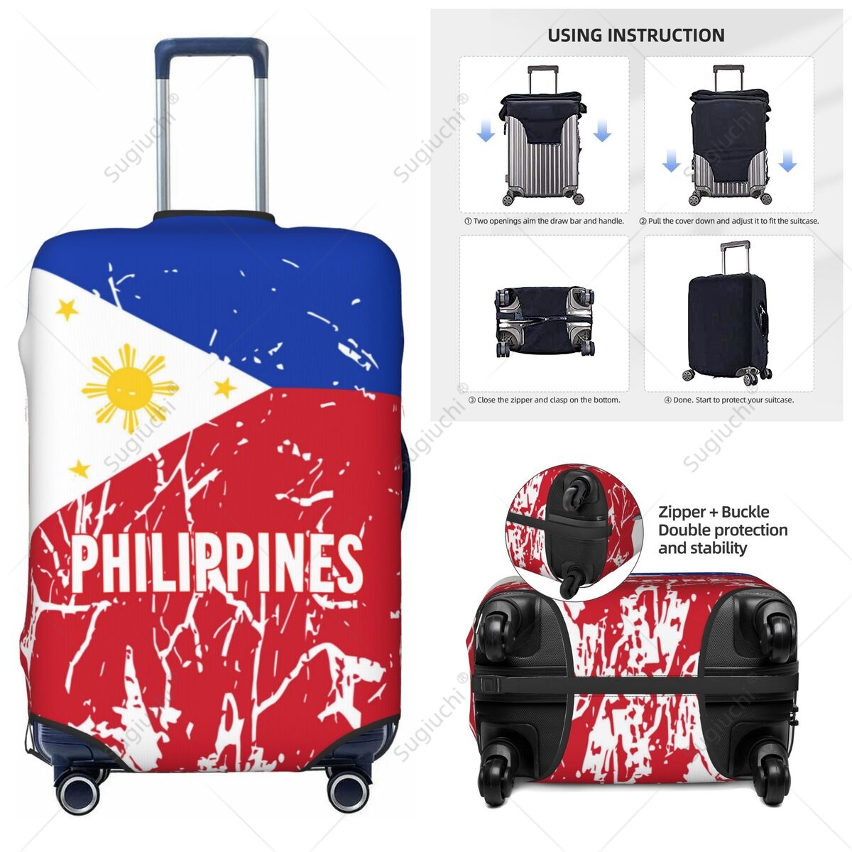 Philippines Flag Luggage Cover - Travel Accessories Philippines ulasan dan harga