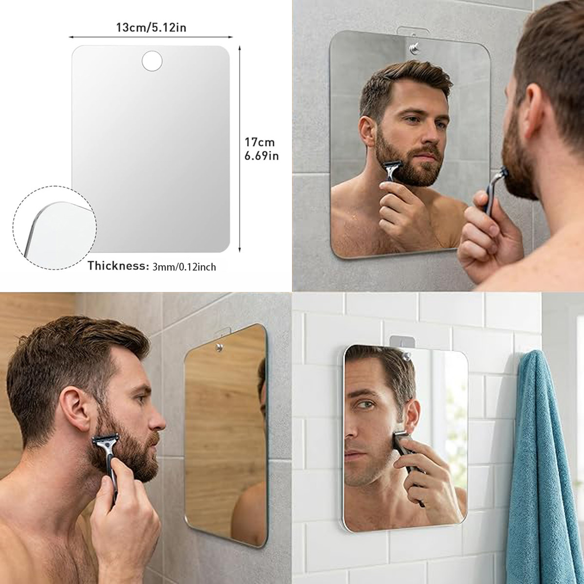 Acrylic Fog Free Mirror Set Wi - Travel Accessories Needed ulasan dan harga