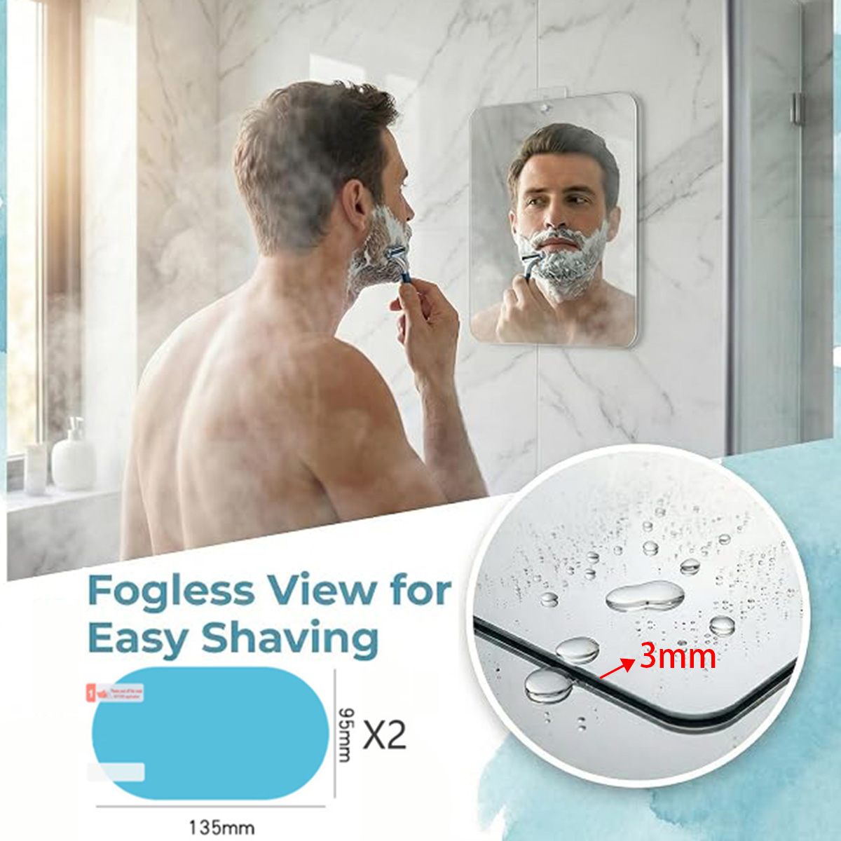 Acrylic Fog Free Mirror Set Wi - Travel Accessories Needed ulasan dan harga