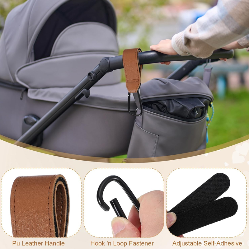 2Pcs Leather Cart Hooks Baby S - Travel Accessories For 4 Year Old ulasan dan harga