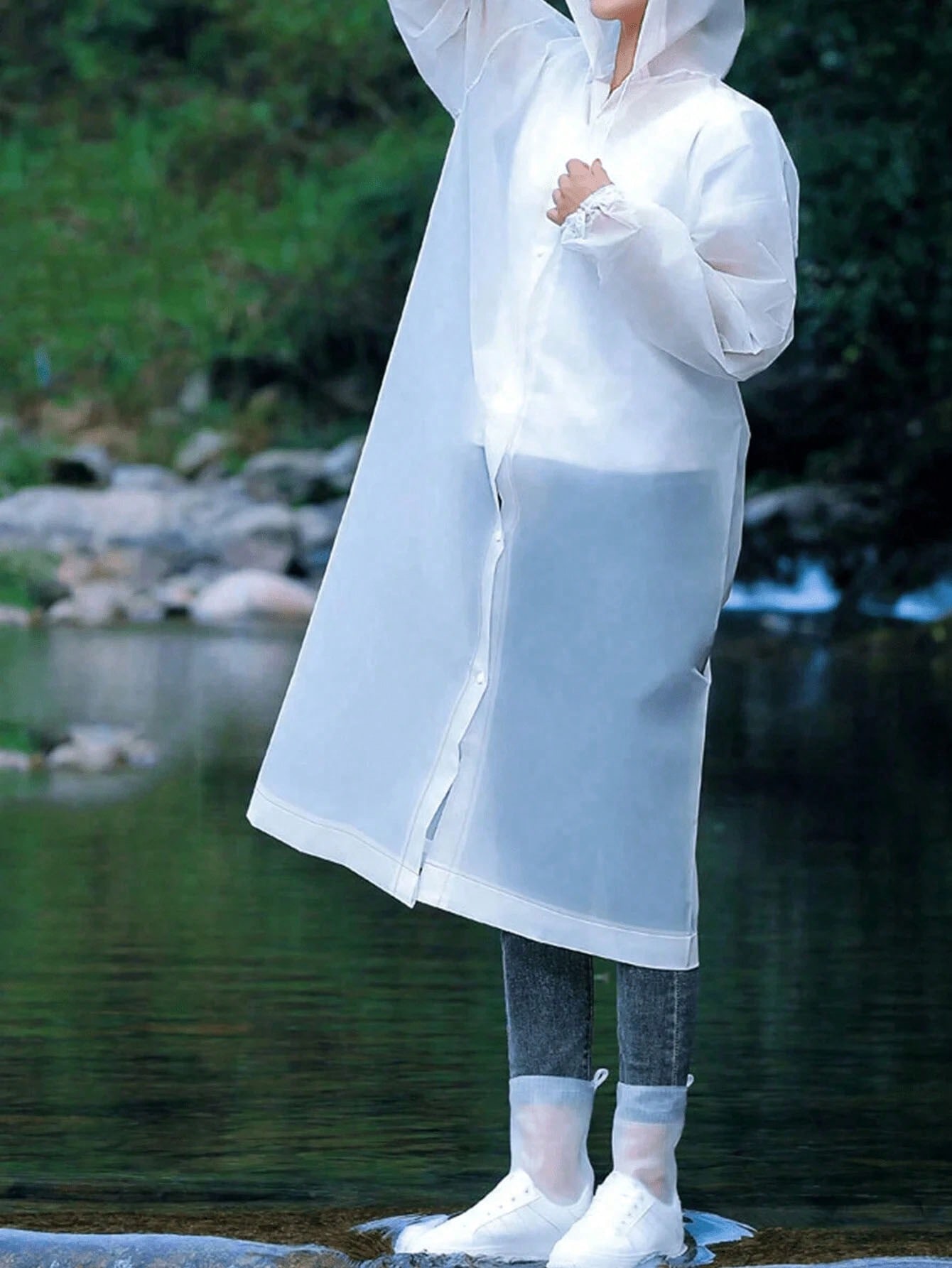 Long EVA Unisex Raincoat Thick - Travel Accessories Needed ulasan dan harga