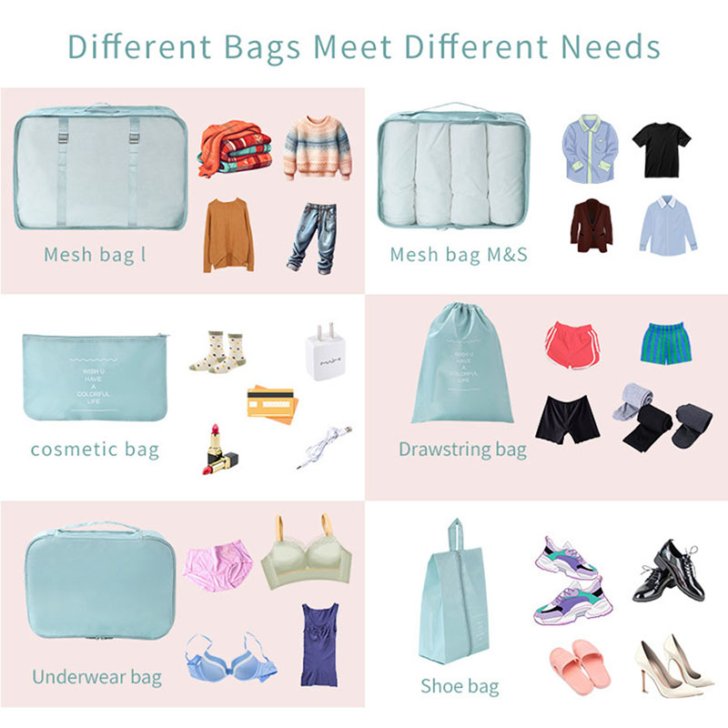 7Pcs Travel Packing Cubes Set  - Travel Accessories Packing Cubes ulasan dan harga
