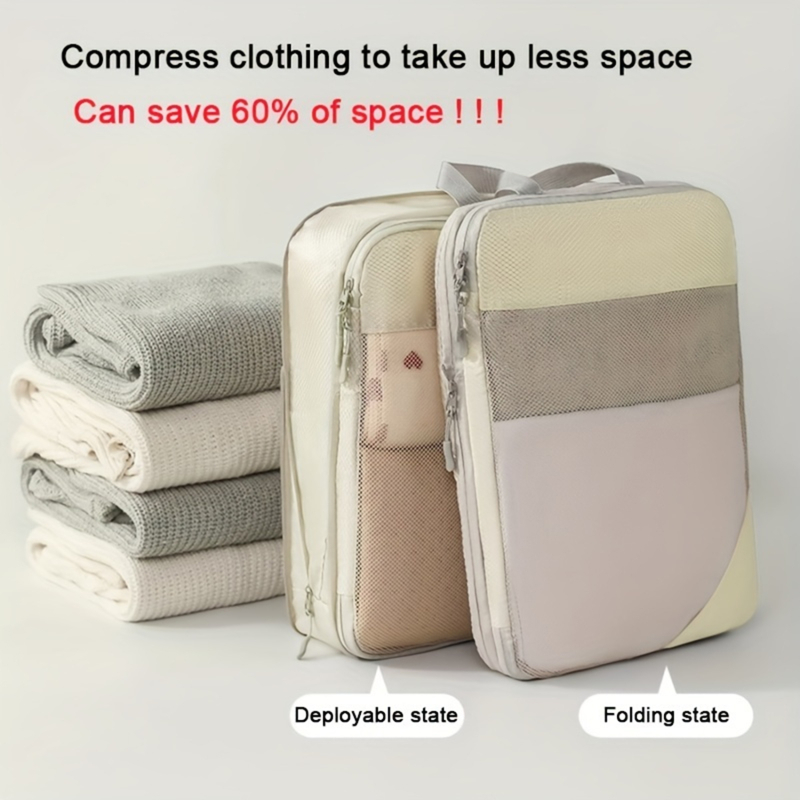 5PCS Compression Packing Cubes - Travel Accessories Packing Cubes ulasan dan harga
