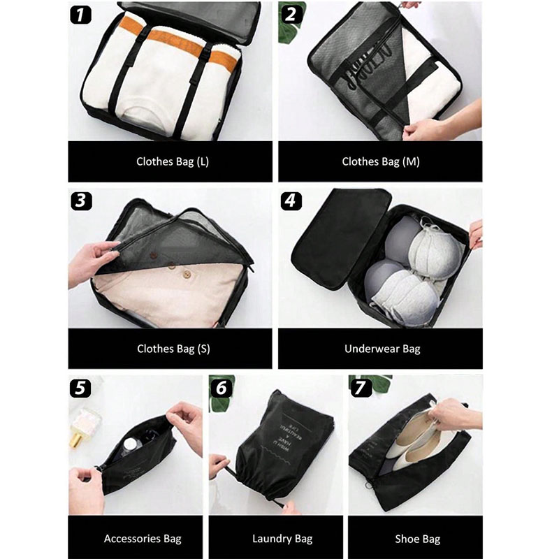 9Pcs Travel Organizer Bags Sui - Travel Accessories Packing Cubes ulasan dan harga
